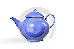 Stylish insulated plastic electric white kettle. 3d illustration, 3d rendering