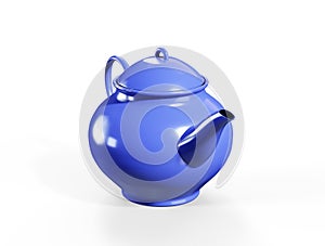 Stylish insulated plastic electric white kettle. 3d illustration, 3d rendering