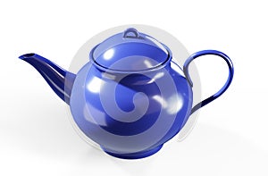 Stylish insulated plastic electric white kettle. 3d illustration, 3d rendering