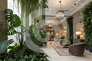 Stylish Interior Design with Tropical Leaves