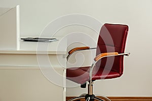 Stylish  interior with modern office chair and desk