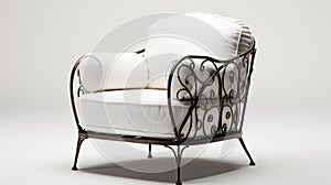 Stylish Iron Armchair With Italian Aesthetic - 4k Resolution Image