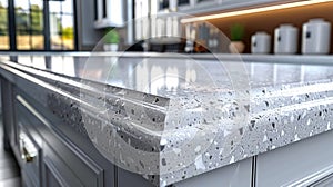 Stylish Kitchen Design: Luxurious Marble Countertop Detail. Generative ai