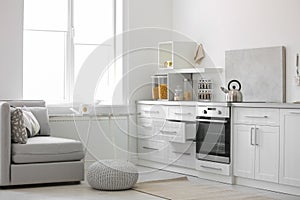 Stylish kitchen interior setting. Idea for home