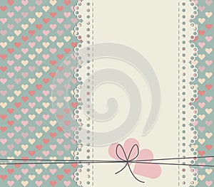 Stylish lace frame isolated on cute background with colorful hea