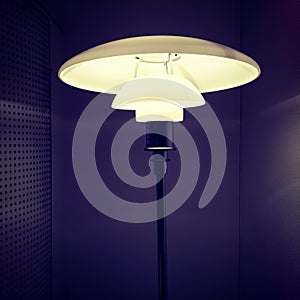 Stylish lamp in a dark room