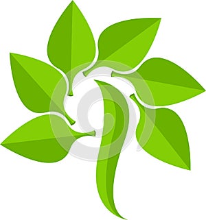 Stylish leaf logo