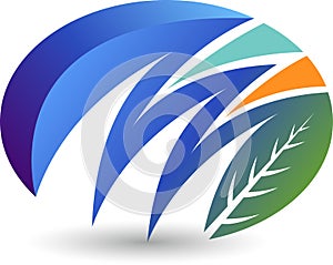 Stylish leaf logo