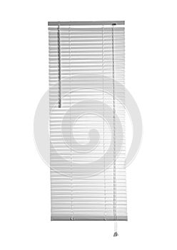 Stylish light window blinds isolated on white