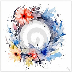 stylish logo of a letter O decorated with flowers generative AI