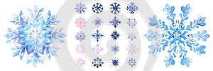 Stylish logo New Year\'s snowflakes in 2D style AI Generated