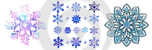 Stylish logo New Year\'s snowflakes in 2D style AI Generated