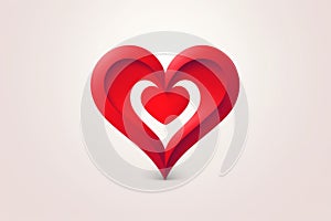 Stylish Logo shape heart. Generate Ai