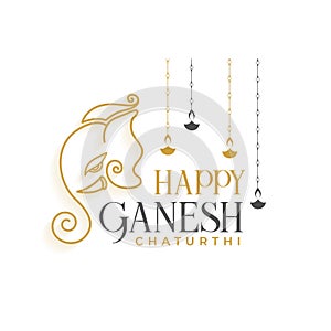 stylish lord ganesha design for ganesh chaturthi wishes card banner vector illustration
