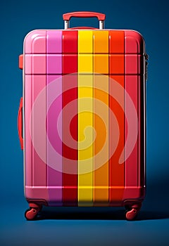 Stylish luggage in pop art and minimalist style