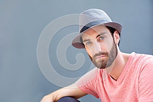 Stylish man with beard and hat