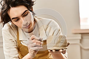 Creative expression unfolds in a pottery