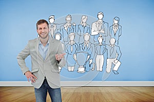 Stylish man smiling and gesturing