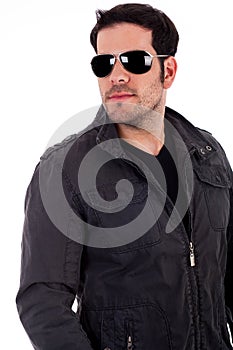 Stylish man wearing sunglasses