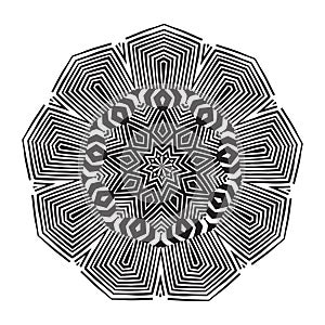 Stylish Mandala with Zebra Pattern. Vector