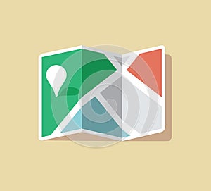 Map with pin pointer