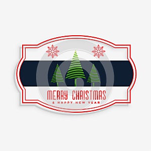 Stylish merry christmas label design