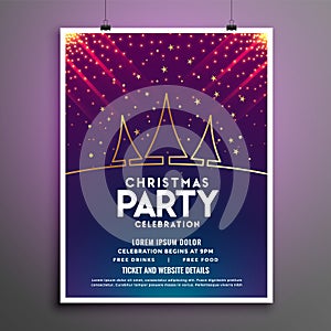 Stylish merry christmas party flyer poster template design