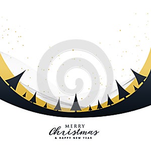 Stylish merry christmas poster design with trees