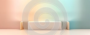 Stylish and minimalistic business backdrop with a gradient of soft pastel colors, evoking a sense of calmness, harmony panorama