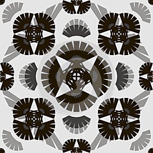 Stylish modern black and white seamless pattern with elements of