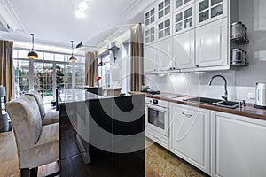 Stylish modern kitchen in home
