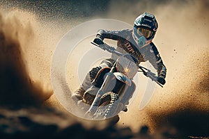 Stylish Motocross Stunt Bike in Action. Generative AI.