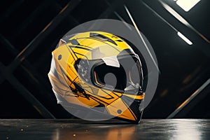 Stylish Motorcycle helmet mockup. Generate Ai