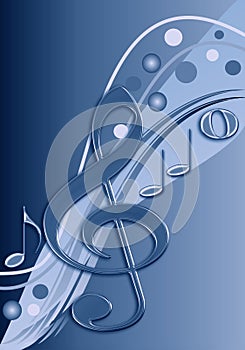 Stylish musical design in blue tones