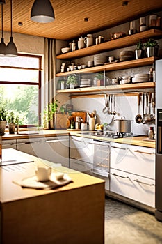 A stylish, newly renovated white kitchen exuding modern elegance and simplicity