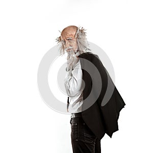 Stylish oldman isolated on white background