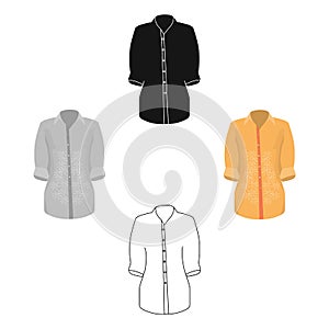 Stylish orange shirt for women. Women dressed in ceremonial clothes. Woman clothes single icon in cartoon style vecto