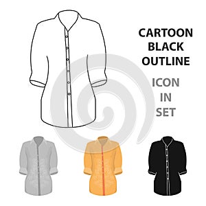 Stylish orange shirt for women. Women dressed in ceremonial clothes. Woman clothes single icon in cartoon style vecto