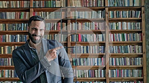 Stylish Oriental Young Man In Library.