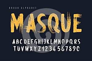 Stylish painted by a brush uppercase vector letters