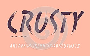 Stylish painted by a brush uppercase vector letters, alphabet, font, typeface