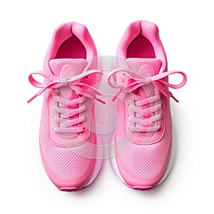 Stylish Pink Athletic Shoes Isolated on White Background. Generative ai