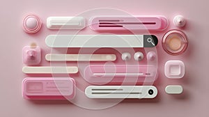 Stylish Pink User Interface Elements for Modern Applications Design