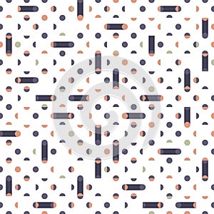 Stylish Polka-Dot seamless vector pattern. Elegant semi-regular vibrant geometric pattern with tiled circles and rectangles . photo