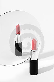 Stylish presentation of a beautiful red lipstick