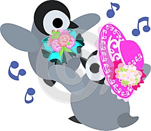 The illustration of pretty penguin baby