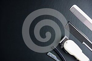 Stylish Professional Barber Scissors, Hair Cutting and Thinning.Hairdressing concept.Beauty concept.Beauty tools concept