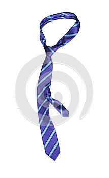 Stylish purple striped men\'s tie isolated on white background.