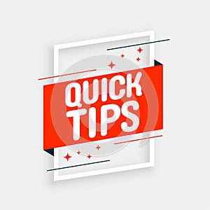 Stylish quick tips advice on white background