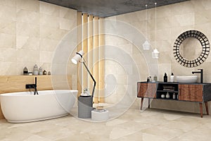 Stylish Restroom. Morden and Elegant Interior. Luxury Mockup